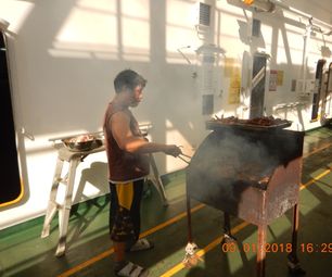 Grill on the pop deck on voyage Santos to Salvadore
